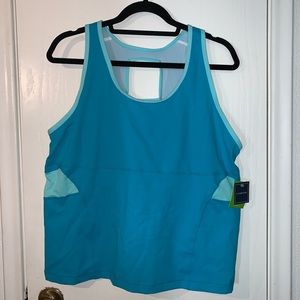 NWT Lands End Active wear Top Blue Sz XL